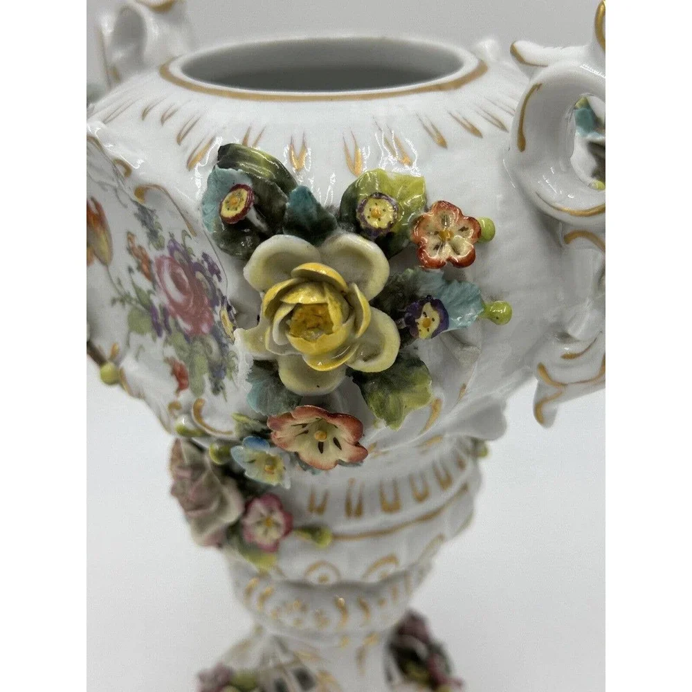 Antique Royal Vienna Potpourri Urn / Vase MARKED 19th Century‎ Floral Flowers 8